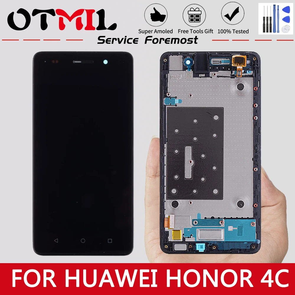 

OTMIL 5.0" For HUAWEI Honor 4C LCD Display Touch Screen with Frame Digiziter Assembly Replacement LCD For Huawei Honor 4C LCD