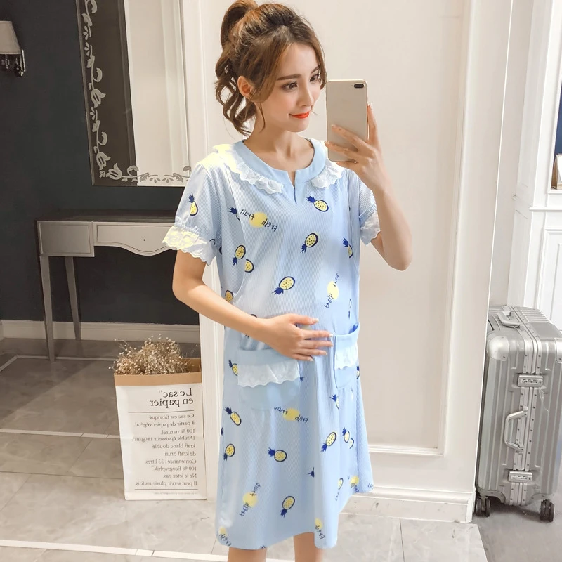 Dollplus, новинка, милый Принт, пижамы для беременных, одежда для сна, кормление грудью, ночная рубашка для беременных, ночная рубашка для кормящих, пижамы для беременных