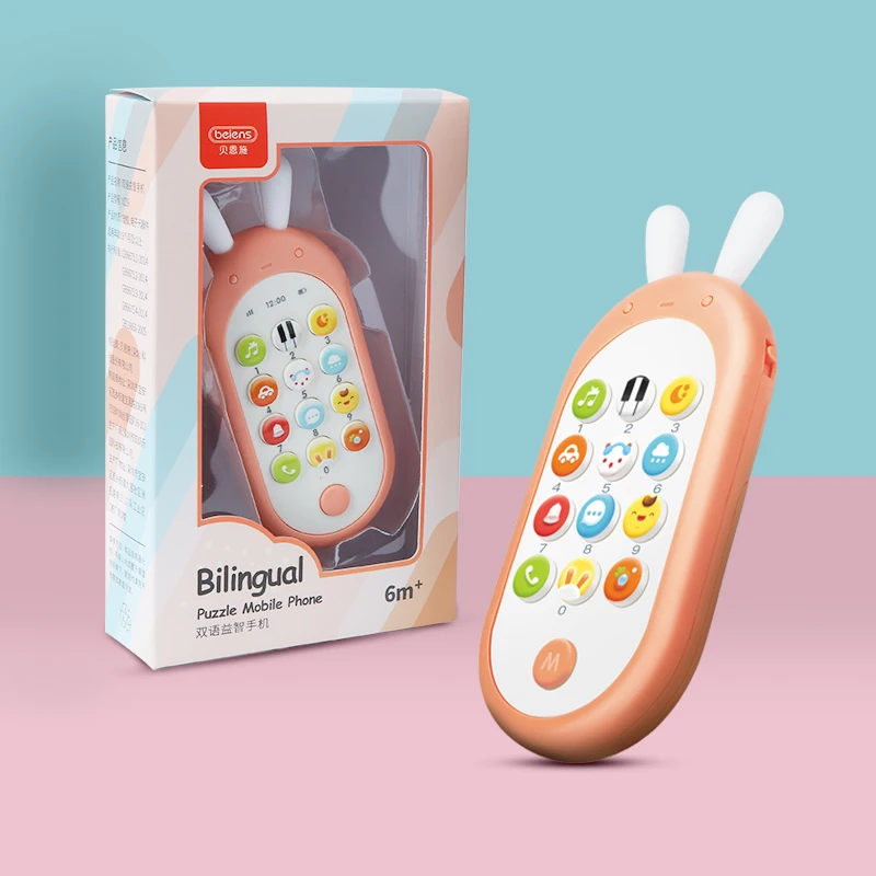Pink beiens телефон игрушки для детей от 0-12 мес, детские телефоны, детский телефон игрушка мобиль, игрушки для малышей музыкальные, держать телефон игрушечный, смартфон для ребенка - Color: Pink