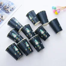 

Cartoon Rocket Theme Disposable Tableware Set Paper Plate Cup Baby Shower Kids Birthday Party Decorations Supplies Kid Gift