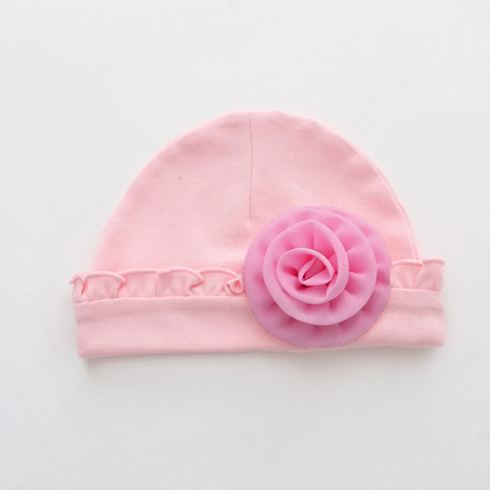  baby hats for girls flower little baby Newborn Baby Girls Infant Toddler Flower Hat Cotton Soft Cap Sping Autumn