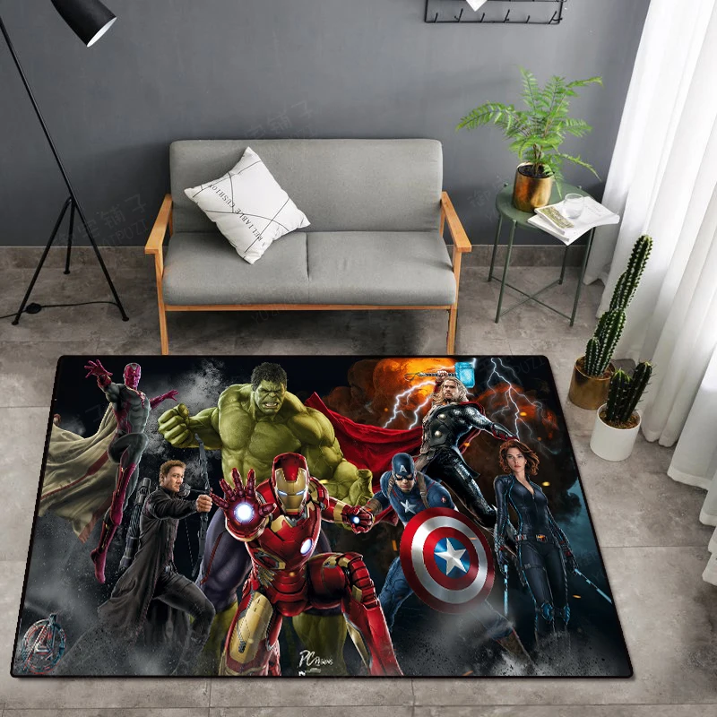 Коврик для двери с супергероями из команды Мстителей Marvel, ковер Капитана Америки, коврик для спальни, нескользящий коврик, мультяшный подарок