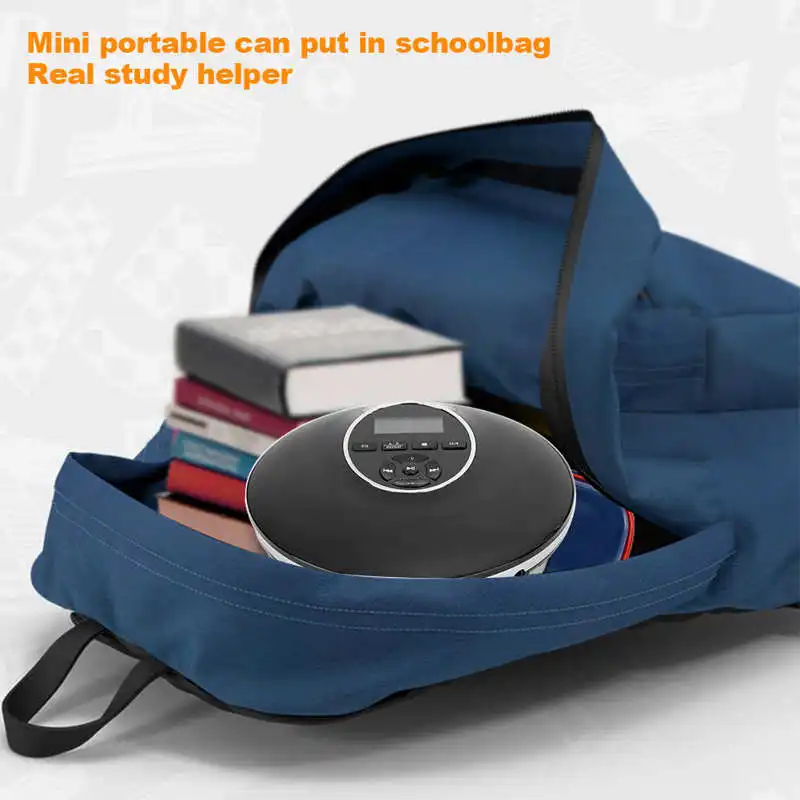 Portable Mini Bluetooth CD Player MP3 New Upgrated Personal Walkman Multiple Power Supply Charging for Baby Language Learning