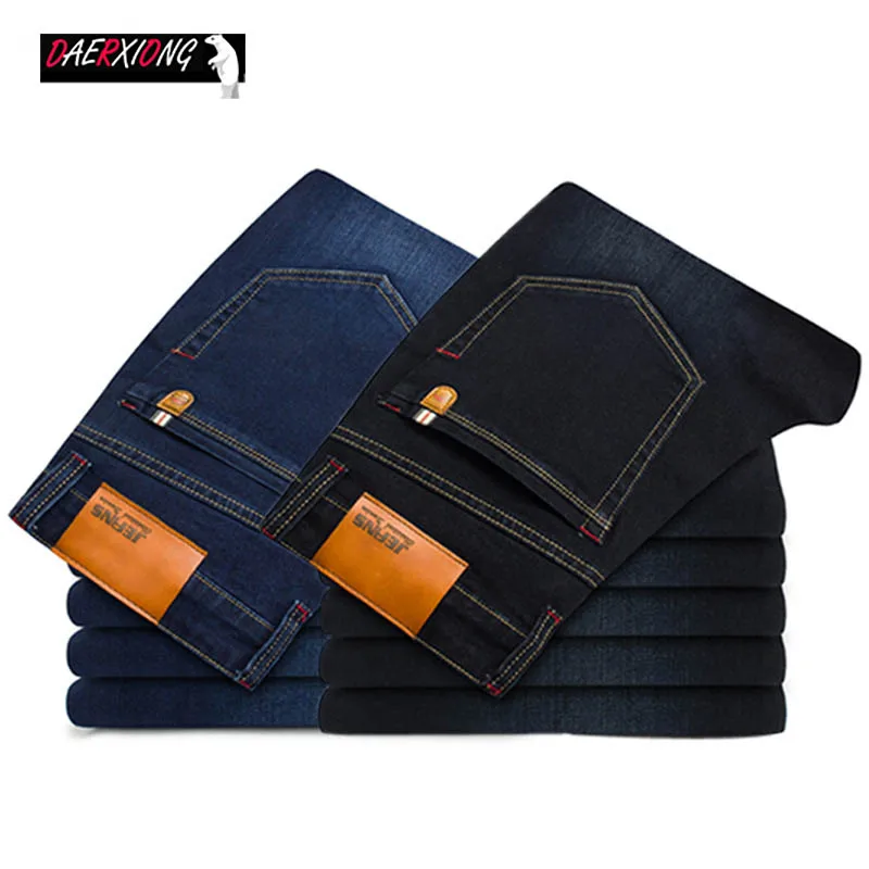 

2019 New cotton Jeans Men High Quality Famous Brand men's stretch straight slim men's pants youth casual trousers soft mens jean