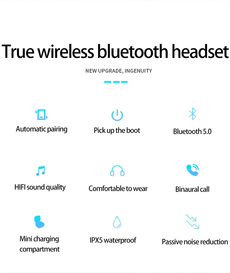 Новые TWS беспроводные наушники, спортивные наушники, бинауральные стерео наушники, наушники Bluetooth 5,0, наушники