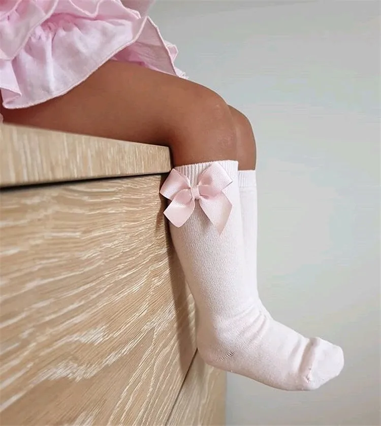 2020 Baby Girls Socks New Toddlers Girl Big Bow Knee High Long Soft Kids Socks Bowknot 100% Cotton 0-3 Years Newborn Socks