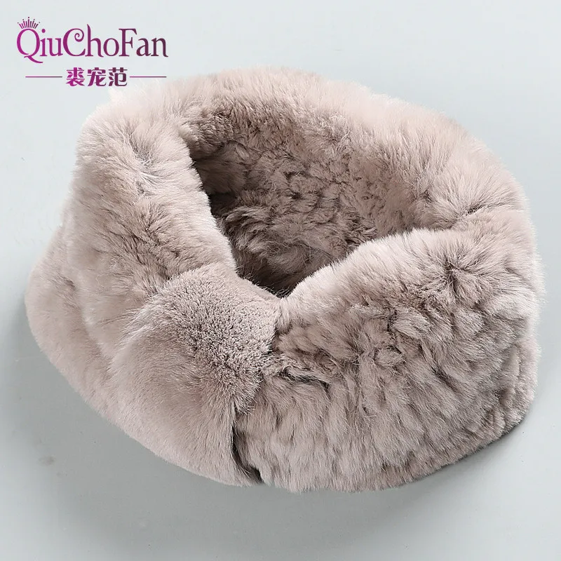 

Winter Fur Headbands For Women Knitted Rex Rabbit Fur Scarf For Women Real Fur Head Wrap Ear Warmer Newest Fashion Hairband