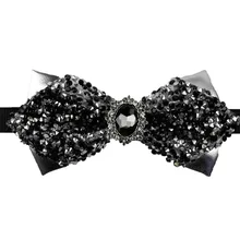 Новинка, модный роскошный галстук-бабочка со стразами, белая рубашка, Свадебный Жених, высокое качество, галстук-бабочка, подарки для мужчин, аксессуары для одежды