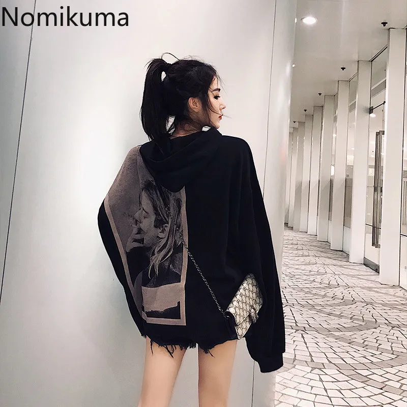 Винтажная уличная одежда Nomikuma женские толстовки в стиле хип-хоп японские