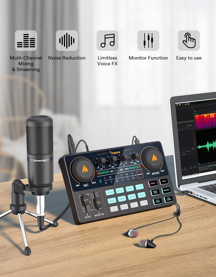 Microphone Mixer Kit Sound Card Audio Interface