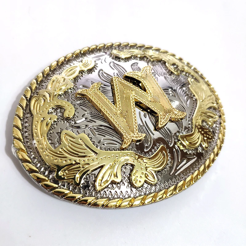 Fashion Mens Gold Floral Initial Letters W Belt Buckle Good Plating Golden Belt Buckles Suit 4cm Belts Jeans Accessories