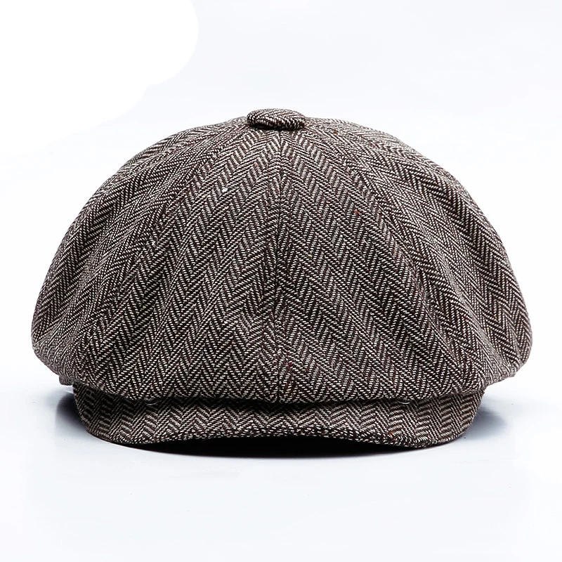 man in beret 2 Sizes Peaky Blinders Men Berets Hat Autumn New Vintage Herringbone Octagon Cap Women Casual Pumpkin Hat Gatsby Flat Beret Hats newsboy beret cap Berets