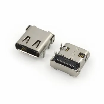 

50pcs Micro USB 3.1 Type C Connector 24 Pin Female 90Degree SMT Tab USB 3.1 Version Socket Port receptacle