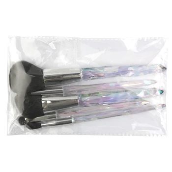 

5 Pcs Multifunctional Professional Makeup Brush Crystal And Diamond Transparent Handle Cosmetic Make up Brush Set