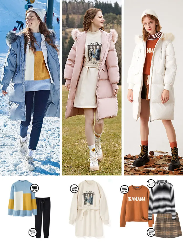 Goedkoop Semir 2019 Hot Koop Winter Vrouwen Jassen Down Thicken Jas En Jas Voor Vrouw Lange Jas Vier Kleuren Voor  20 Lage Graden