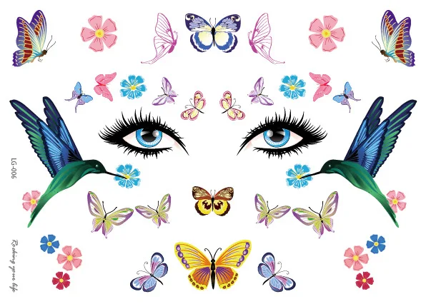 Waterproof Temporary Tattoo Stickers For Woman Girl Kid Butterfly Flower Tattoo Stick Flor Face Body Tattoo Skin Decora Makeup Accessories Tatoo Sticker (22)