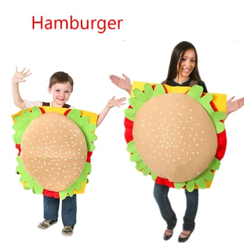 

Halloween Costumes For Kids Hamburger Fancy Dress Up Double Sided Costumes Cosplay Costumes Halloween Performance Wear SL2249