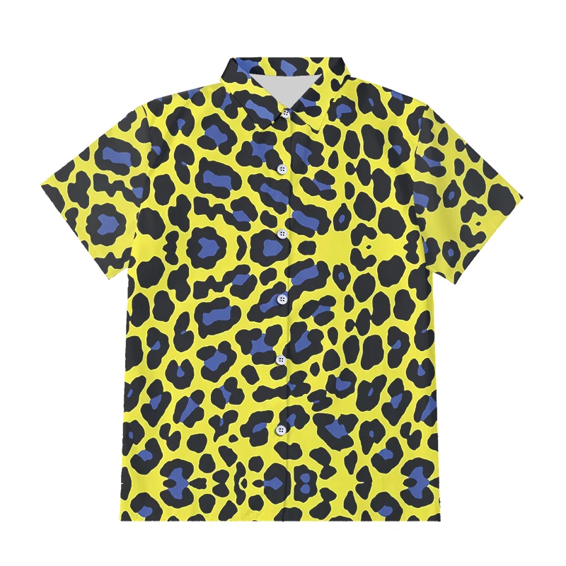 

IFPD EU Size Button Shirt Men/Women Hot 3D Printed Leopard Spot Funny Plus Size Tops Tees Summer Casual Animal Shirts Drop Ship