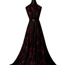 Новое осенне-зимнее шерстяное жаккардовое платье бархатная ткань с принтом розы, вязанный высококачественный модный материал, ширина 180 см, на заказ