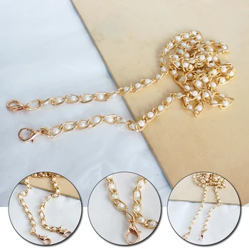 

40/60/100/110/120cm Pearl Strap For Women Handbag Accessories Purse Belt Handles Cute Bags Chain Tote Replacement Chain