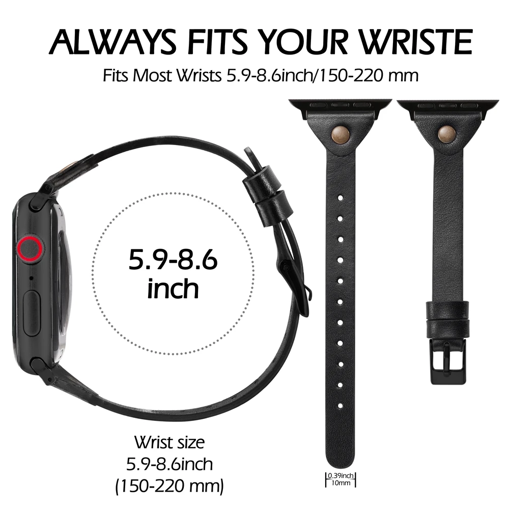 Ремешок из натуральной кожи для iWatch 38/40/42/44 мм, Смарт-часы, браслеты, аксессуары, ремешок для Apple Watch, серия 5 4 3 2 1