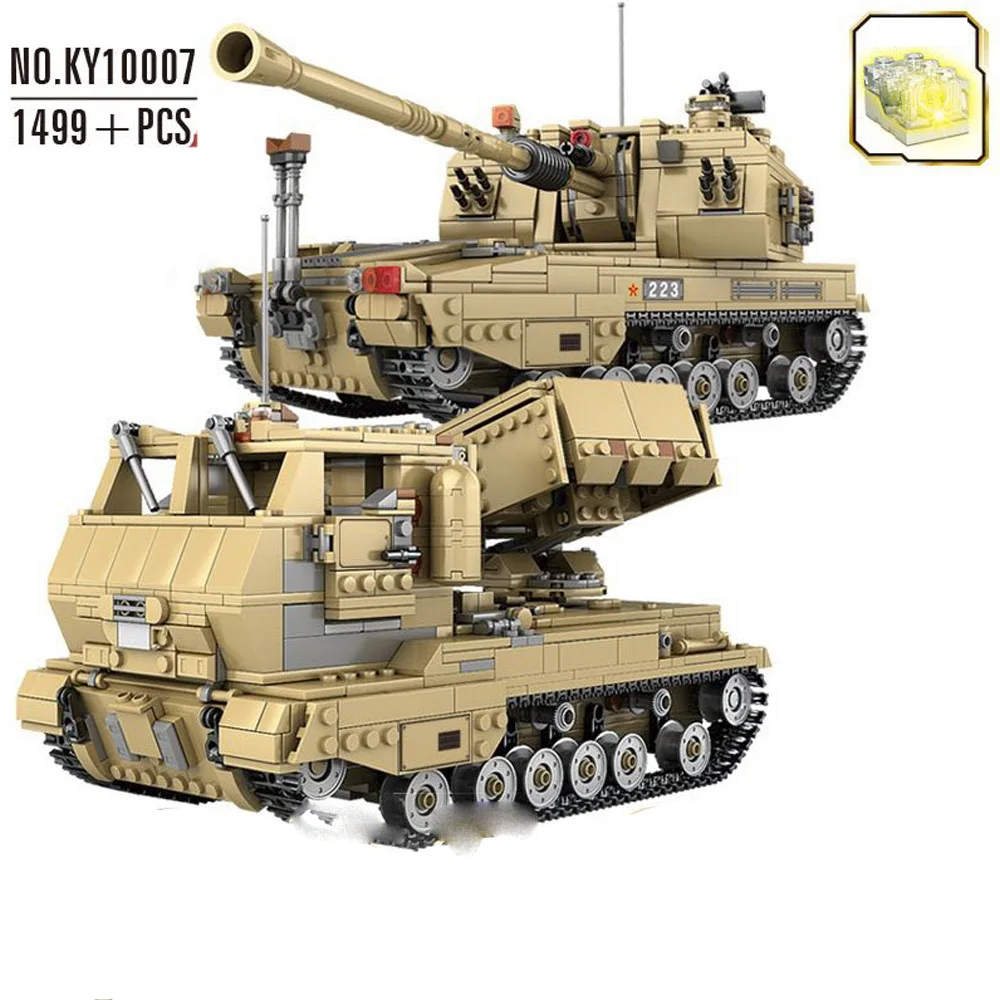 KAZI KY10007 военный строительный блок 05A самоходная гаубица танк 2 в 1 обучающие