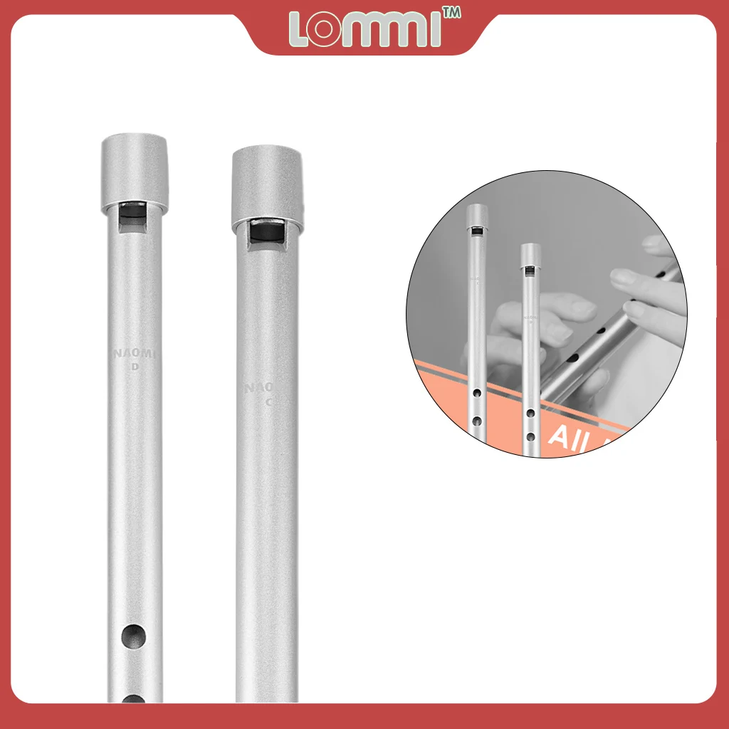 

LOMMI High Quality Aluminum Tube Flute Irish Whistle Flute C Key & D Key Ireland Flute Tin Penny Whistle 6 Hole Flute