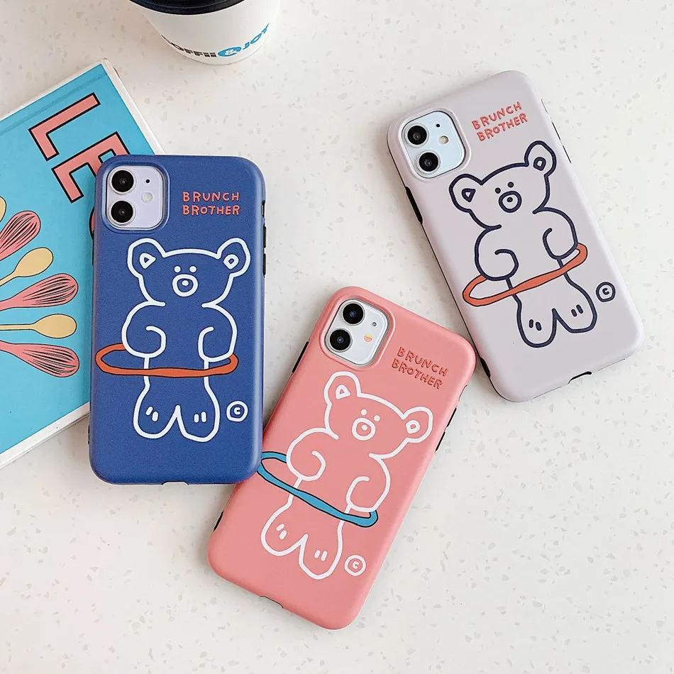 

For iPhone 11 Pro XS Max XR X Case 3D Fashion Hula Hoops Pattern Phone Case For iPhone 8 7 Plus Soft IMD Shockproof Back Cover