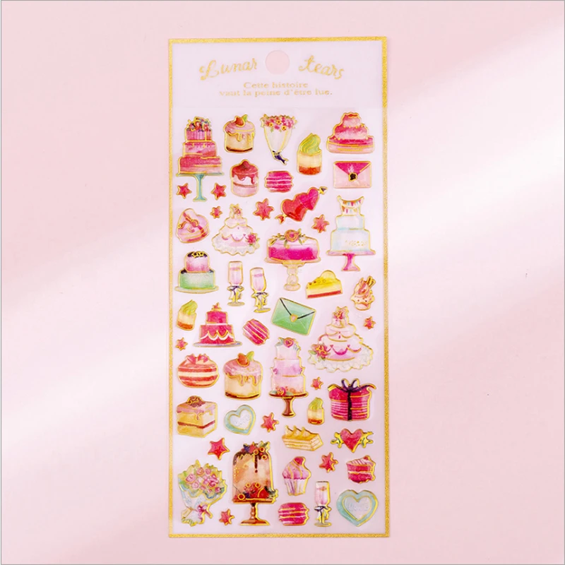 1 шт./лот Милая торт Хрустальная эпоксидная наклейка детский декоративный стикер для канцелярских товаров мультиэтикетка - Цвет: Sweet Cake