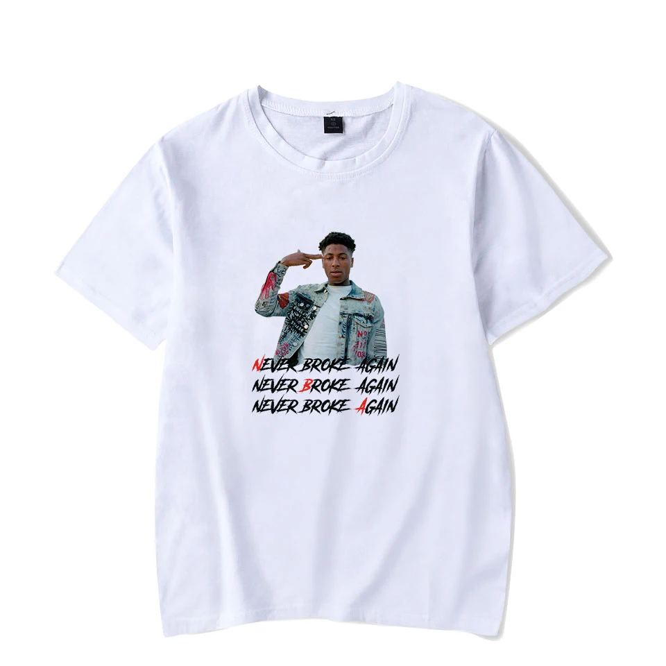 YoungBoy Never Broke Again high Street white t shirt Summer Classic Short Sleeve t shirt men/women Casual Design Tops
