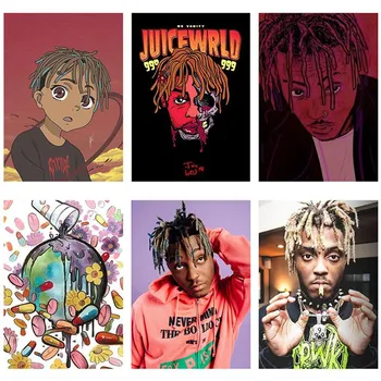 

Juice Wrld Rapper Hip Hop Rapper Poster Painting Wall Artwork Modern Picture Poster Modular For Living RoomHome Decor