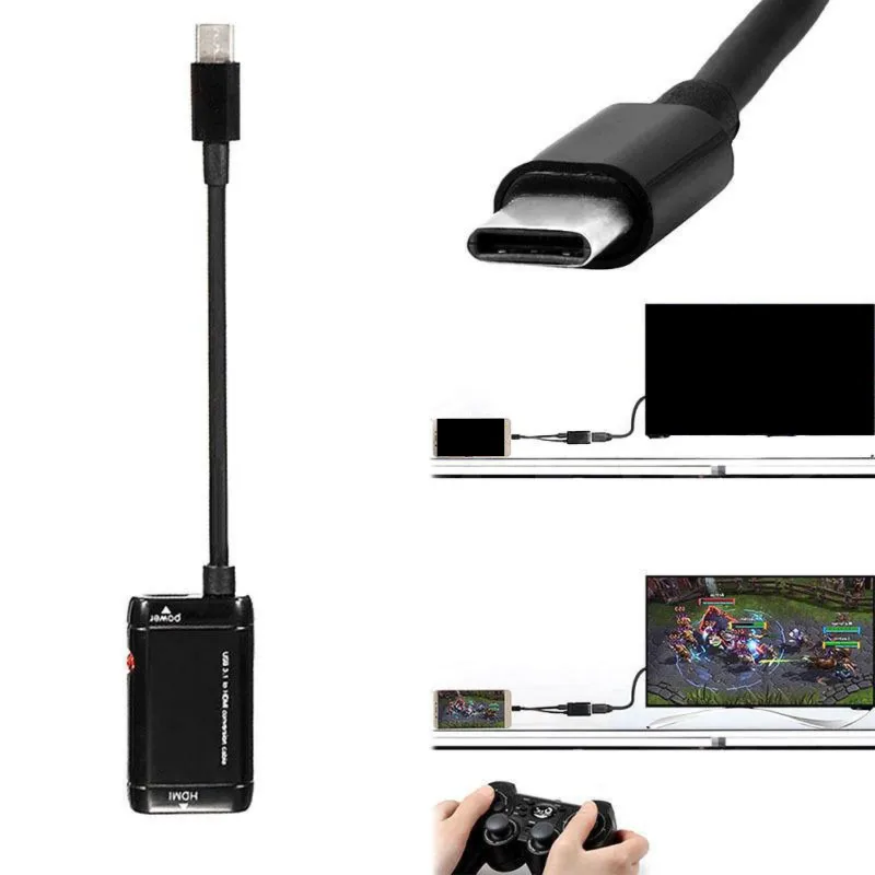 Type-C к HDMI сплиттеру с функцией порта питания USB 3,1 Тип C конвертер мужчин и женщин для huawei для samsung для Xiaomi