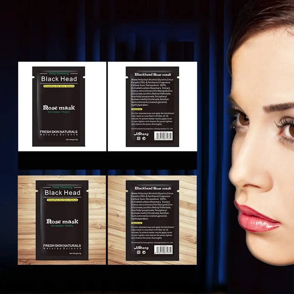1 Pc Blackhead Nose Repair Face Mask Purifying Bamboo Charcoal Black Mud Skin Care Oil Control Noes Masks Wholesale