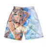 HOLOLIVE VTuber Kawaii Shirakami Fubuki 3D print Summer Men's Recreational style shorts Harajuku Leisure style Beach Shorts 1