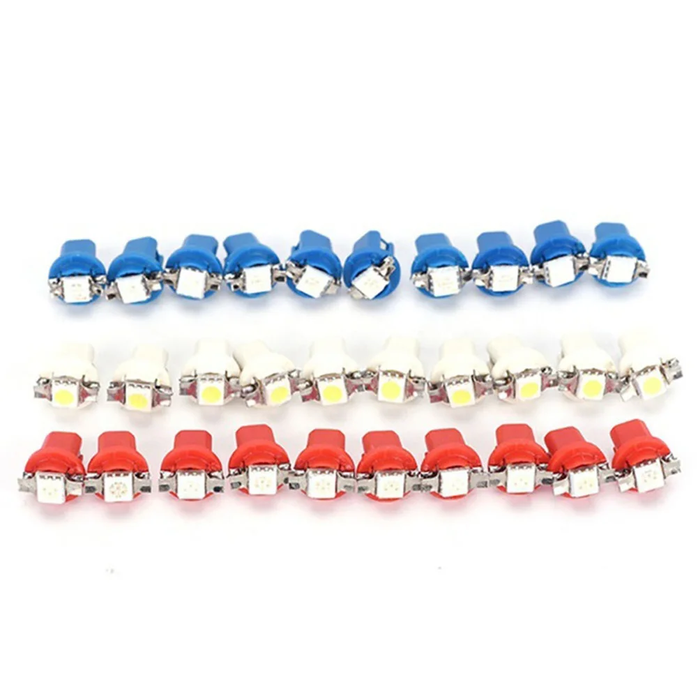 10 шт. T5 B8 5050 1smd светодиодный автомобиль автомобильная приборная панель приборов Клин Панель лампочка