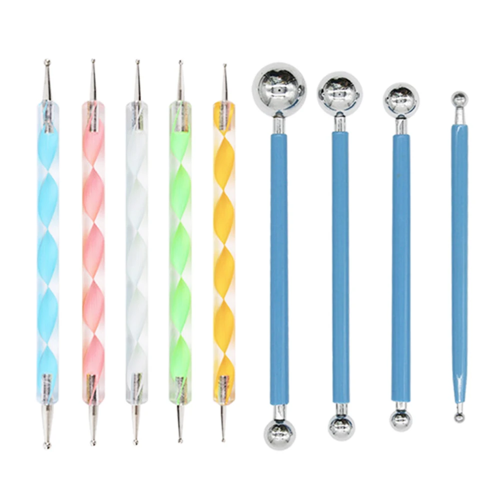 19pcs Plastic Palette Modeling DIY Crafts Indentation Ball Pen Kit Reusable Combination Clay Tool Set Acrylic Rods Accessories