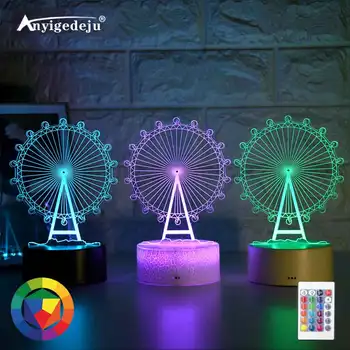 

Kid Light Night 3D LED Night Light Creative Table Bedside Lamp Romantic Ferris wheel light Gril Home Decoration Gift Desk Lamp