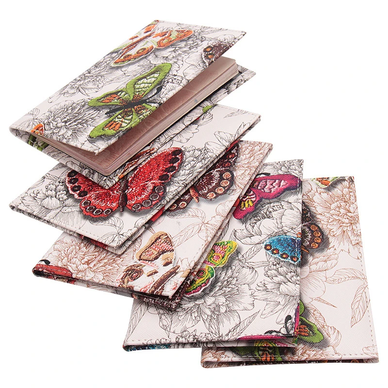 

Protect Cover Travel Organizer PU Leather Beauty Card Holder Passport Cover Wallet Butterfly Printing Fashion Passport Holder