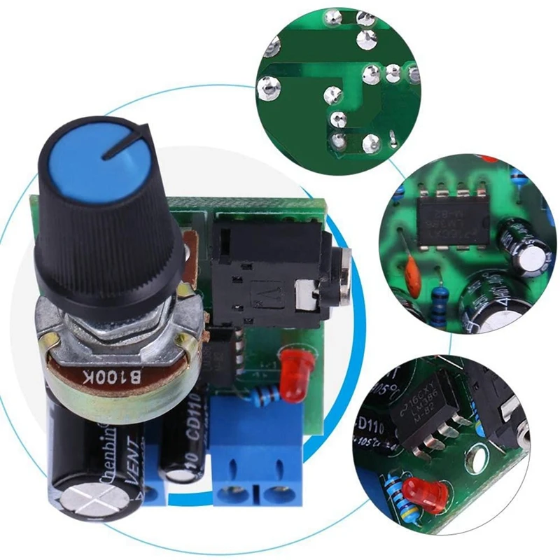 LM386 슈퍼 미니 앰프 보드, 3V-12V, 0.5W-10W 스피커 저잡음 전력 소비, 스피커 오디오 시스템 용 DIY