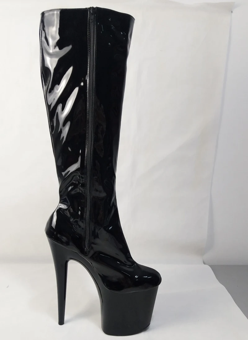 LAIJIANJINXIA/Новинка; сверхвысокий каблук-шпилька; сапоги с острым носком; женские сапоги до колена на платформе и высоком каблуке 20 см; красные женские сапоги