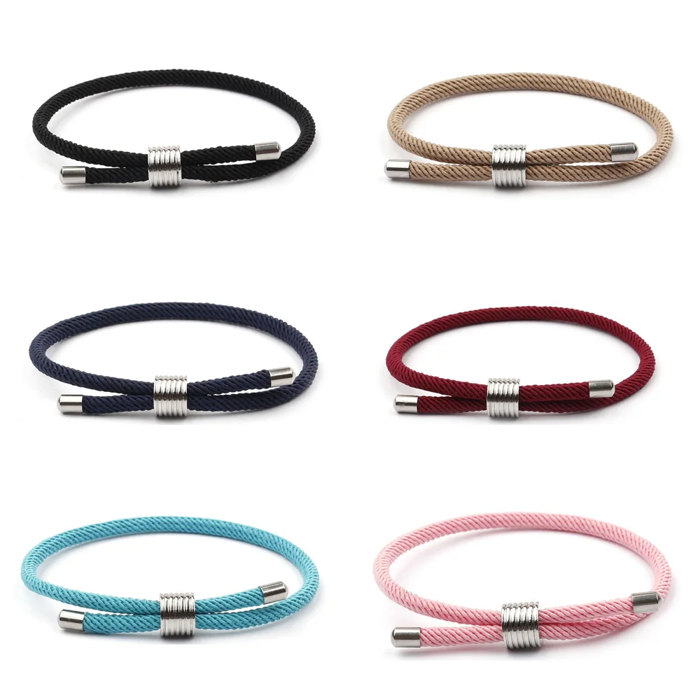 

Multicolor Milan Survival Rope Bracelets Adjustable Stainless Steel Charm Couple Bracelet Anklet Navigation Navy Style Bracelet