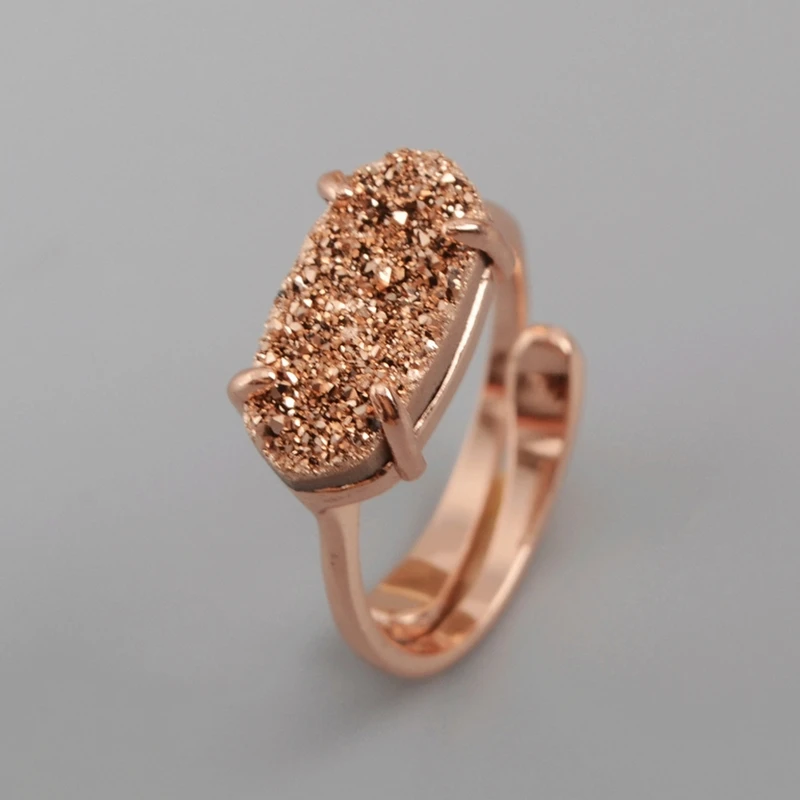 Натуральные Агаты Druzy женские кольца цвета Drusy Fasion кольцо Kendra Кольца Драгоценные камни камень черный белый серебряный девушки кольцо дропшиппинг