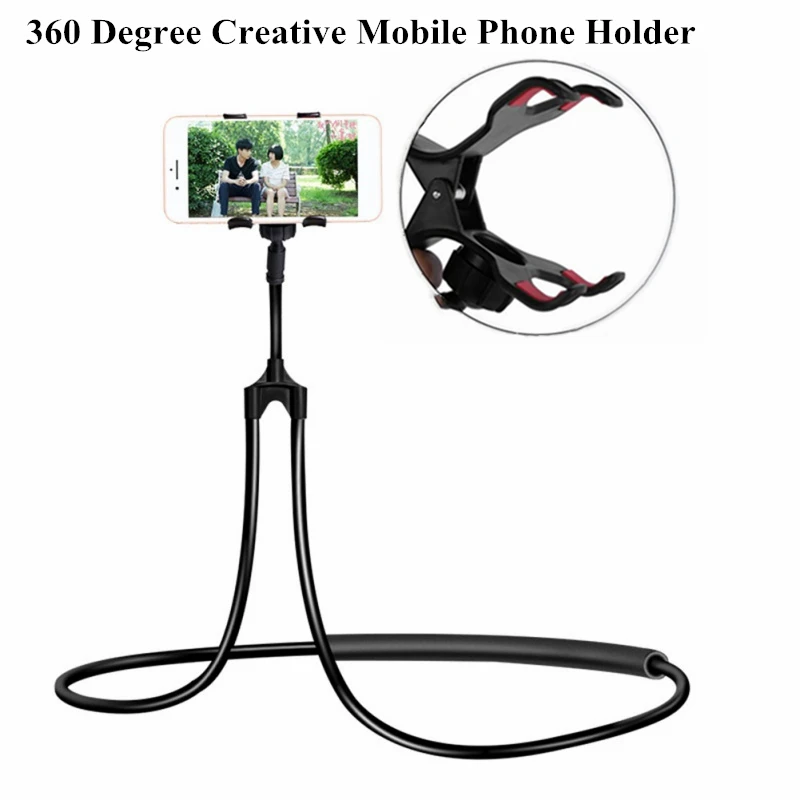 

Lazy Necklace Bracket Mobile Phone Holder Hanging Neck Bed Flexible 360 Degree Phones Holder Stand Home Supplies Organizer