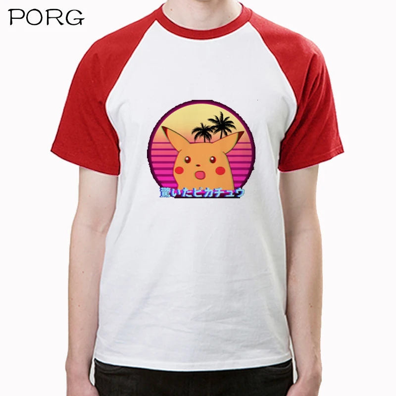 

Gothic Surprised Pikachu Vaporwave Japanese Kawaii Tshirt Men Cool Anime T-shirt Aesthetic Harajuku Streetwear Camisetas Hombre