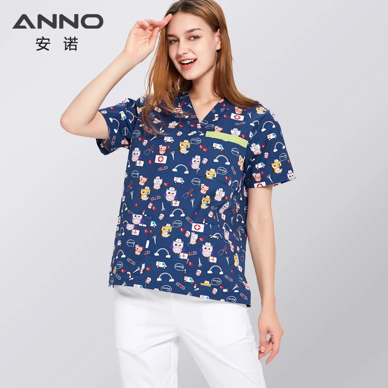 ANNO Hospital Staff Scrubs New Design Nursing Uniform Unisex Dental Clinic Supplies Nurse Work Uniforms Tops Pants Optional medical uniform