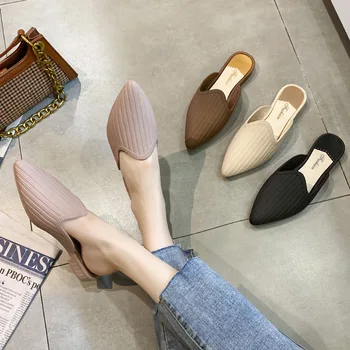 

Baotou Lazy Semi-Trailer Summer New Ins Tip Outer Wear Flat Shoes Leisure Plastic Slippers