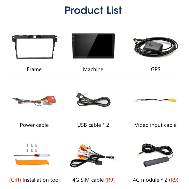 Discount 2DIN 9" Android 8.1 4G NET Car GPS Navigation Radio Multimedia Player For MAZDA CX-7 cx7 cx 7 2008-2015 RDS HiFi 36EQ 2 DIN DVD 4