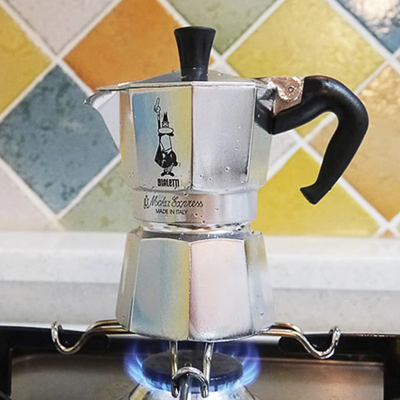 Bialetti Aluminum Coffee Moka Pot Espresso Percolator Stove Coffee Maker  Pot Classic Octagonal Shape Home Outdoor Cafe Tool