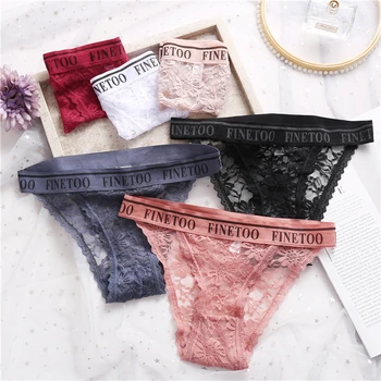 

3PCS/Set Lace Panties Women Sexy Briefs Underwear Floral Lace Female Underpants Solid Color Intimate Lingerie Woman Panties M-XL