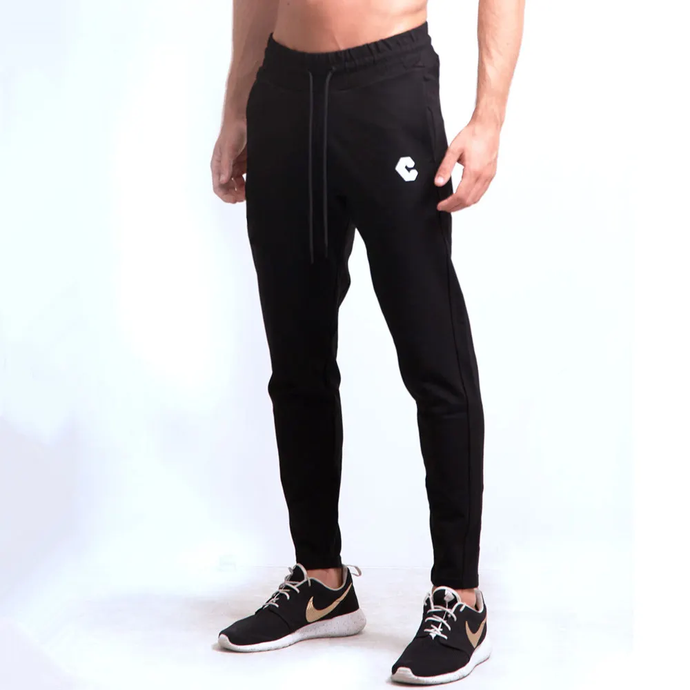 C10 Jogger брюки мужские спортивные обтягивающие спортивные брюки Осень Тренажерный Зал Фитнес Тренировочные штаны Мужская спортивная одежда Брендовые спортивные штаны - Цвет: C10